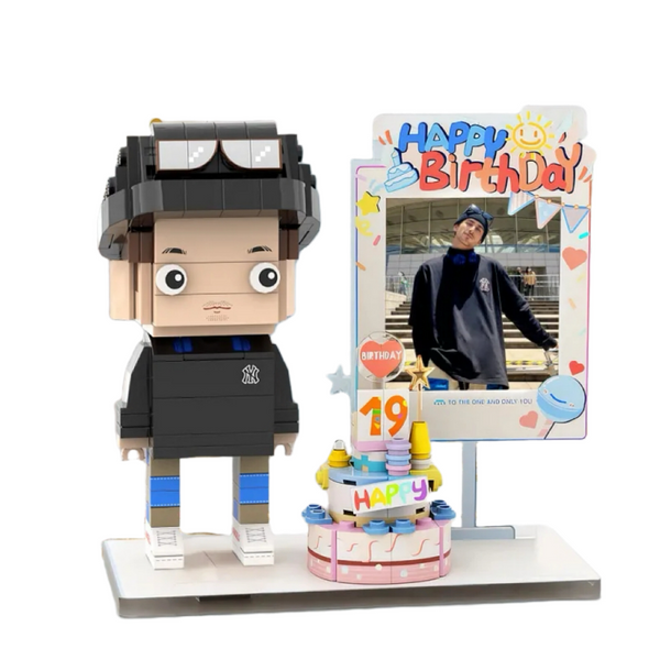 Full-body Custom 1 Person Brick Figures with Photo Happy Birthday Best Birthday Gift for Him
