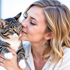 Personalised Pet Portrait Earrings - Custom Cat Dog Jewellery Gift