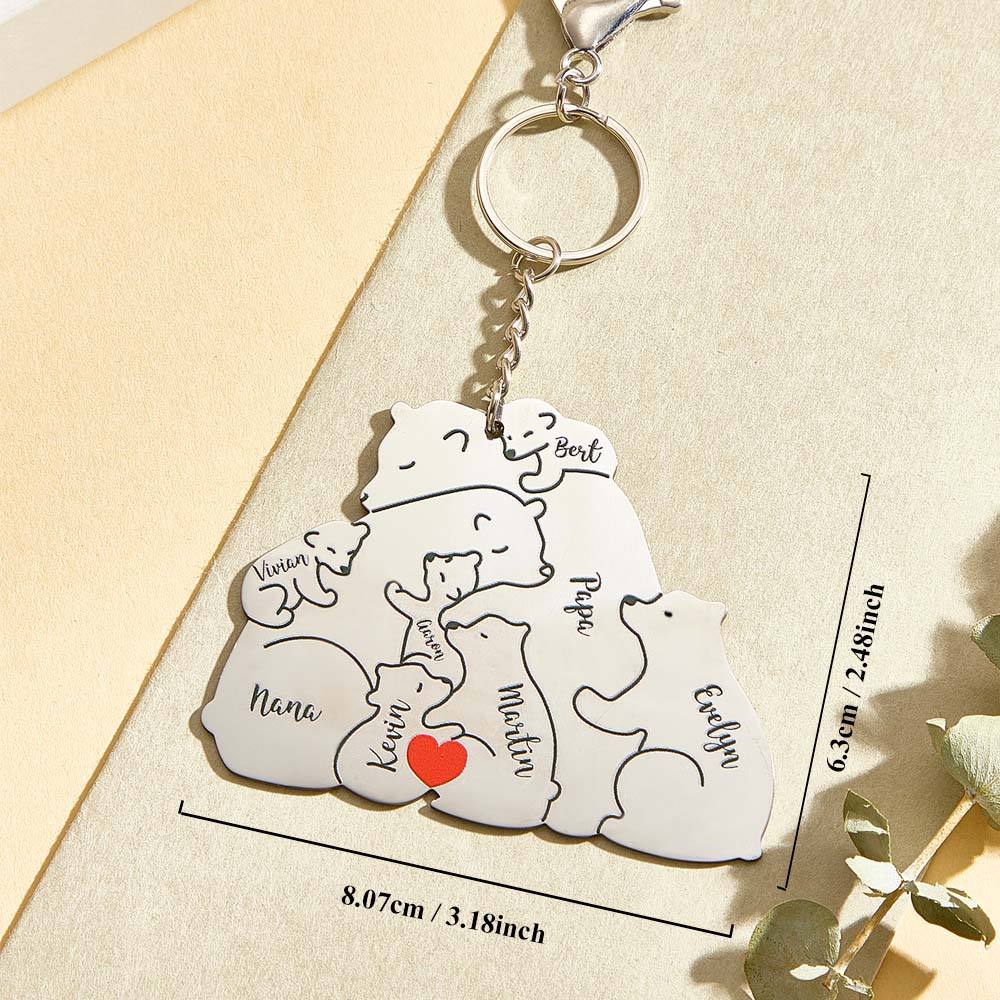 Personalised keyring displayed with suggested custom text example – family keepsake