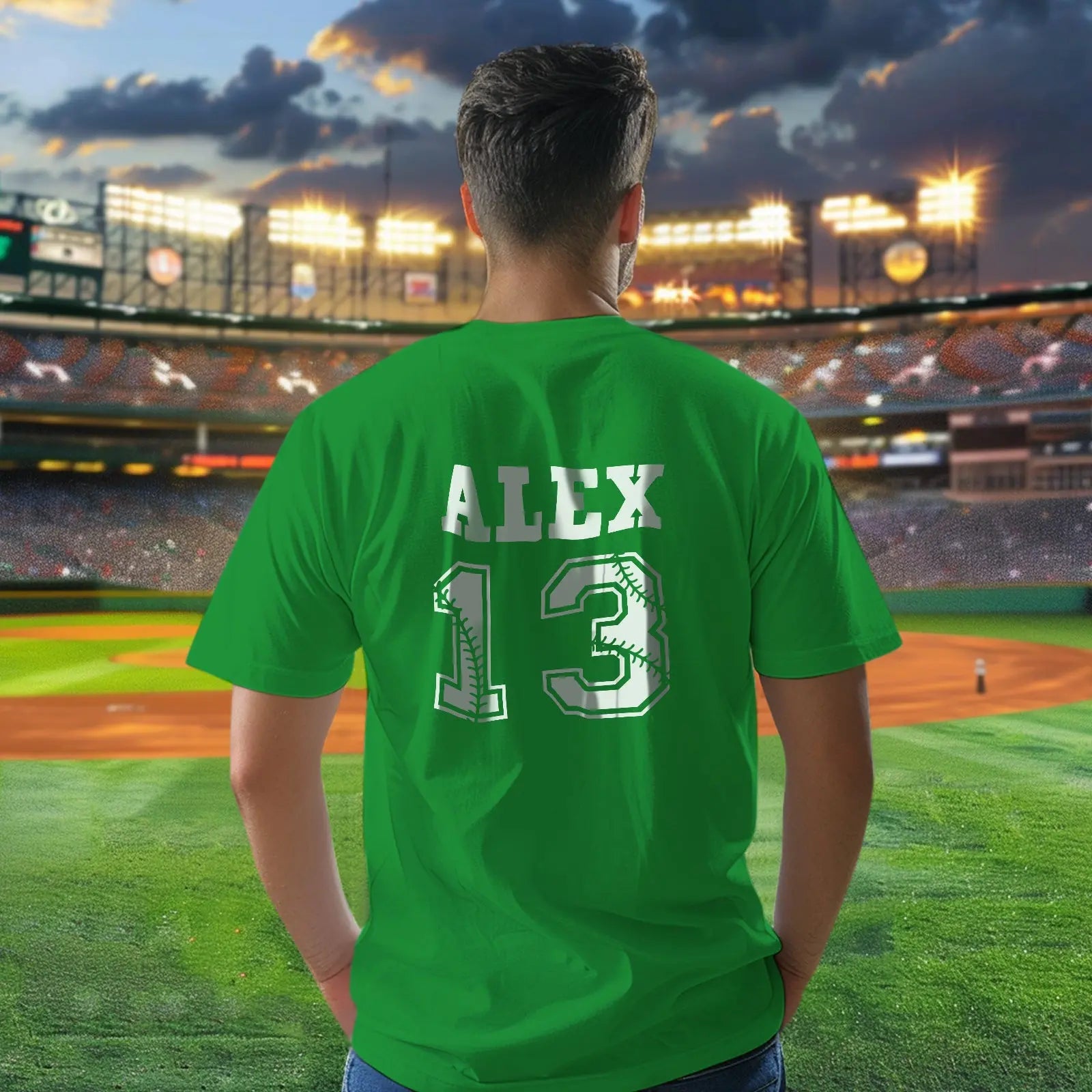 Back view close-up showing crisp, long-lasting print of personalised name and number