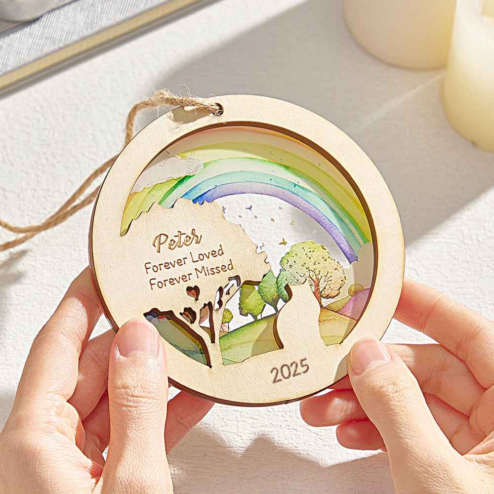 Personalized Rainbow Bridge Pet Ornament Memorial Pet Loss Gift for Pet Lovers