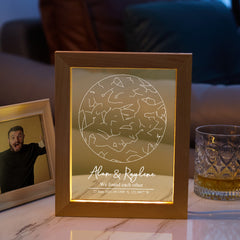 Personalised Star Map Night Light - Custom Constellation Print Acrylic Lamp