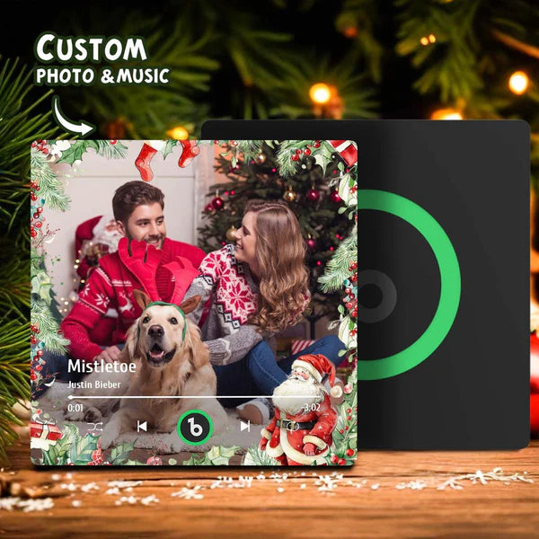 Example personalised couple photo on a FridgeBeats music fridge magnet — perfect anniversary or Valentine's Day gift with custom song