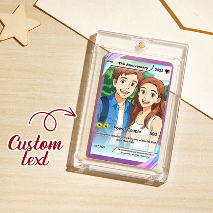 Close up of precise engraving on a personalised Valentine's poke card showing durable stainless steel finish and retro gaming inspired design