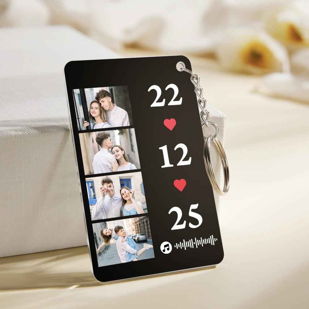 Scannable Music Photo Plaque Custom Keychain Personalized Night Light Gift For Her
