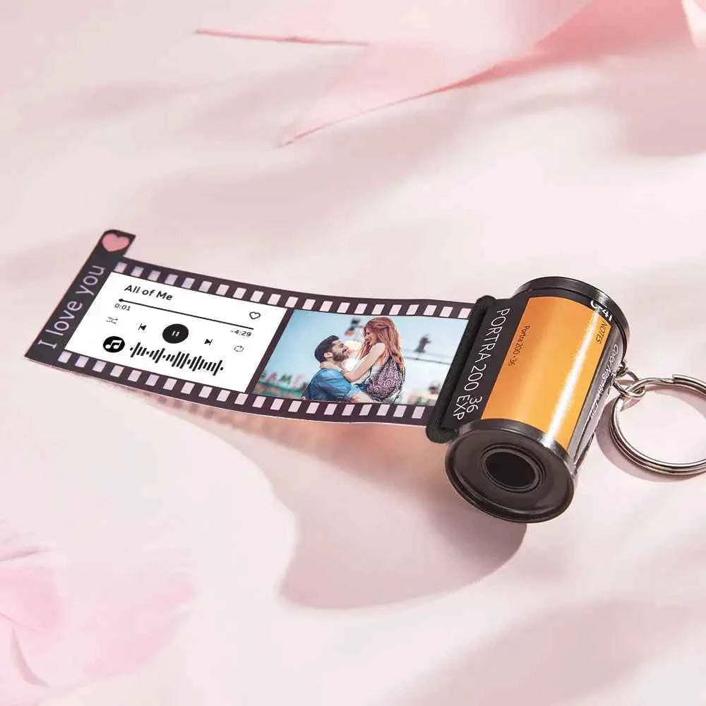 Anniversary Gifts Custom Text For The Film Roll Keychain Personalized Picture Camera Roll Keychain with Reel Album Customized