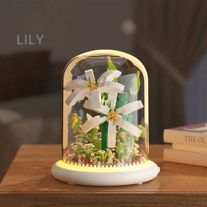 White Daisy Bouquets DIY Flower Building Set with Dust Cover | Unique Birthday & Valentine's Gift