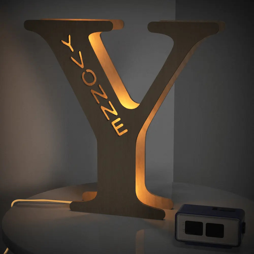 Personalised Wooden Letter Lamp - Custom Name Night Light 19CM - Unique Gift