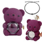 Rose bear presentation in gift box beside personalised projection bracelet – ready-to-gift romantic keepsake