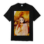 Front view of custom anime-effect print T-shirt for men – personalised photo tee on 100% cotton, breathable summer fit, ideal gift