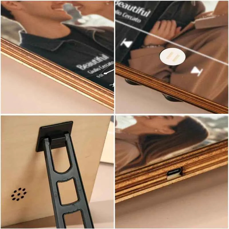 Custom Music Photo Frame That Plays Music Without Cell Phone Wooden Music Record Player Wedding Anniversary Gifts