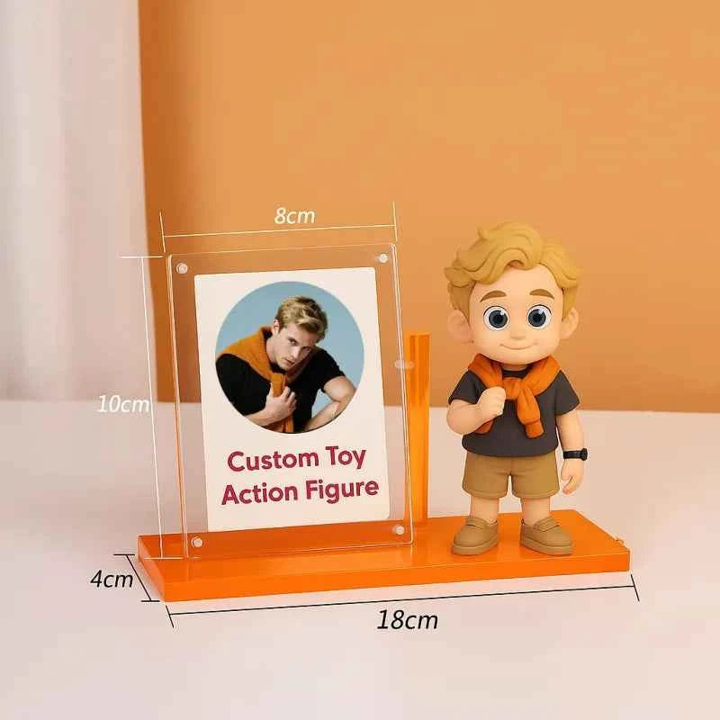 Custom 1 Person 3D Mini Figure with Colorful Base and Photo Personalized Toy Figure Birthday Gift (Production Time: 10-15 Business Days)