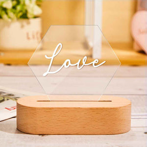 Personalized Hexagonal Acrylic Night Light with Name