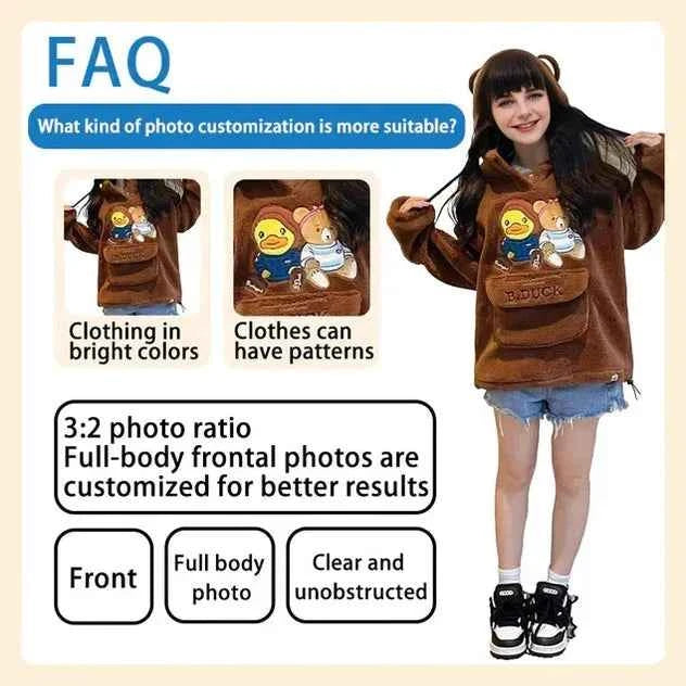 Custom Cute Pet Brick Figure Fully Body Customizable 1 Cat with Photo(Fixed posture as shown in the picture)