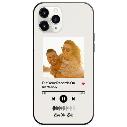 Custom Scannable Music Code Glass iPhone Case - Personalised Photo & Music