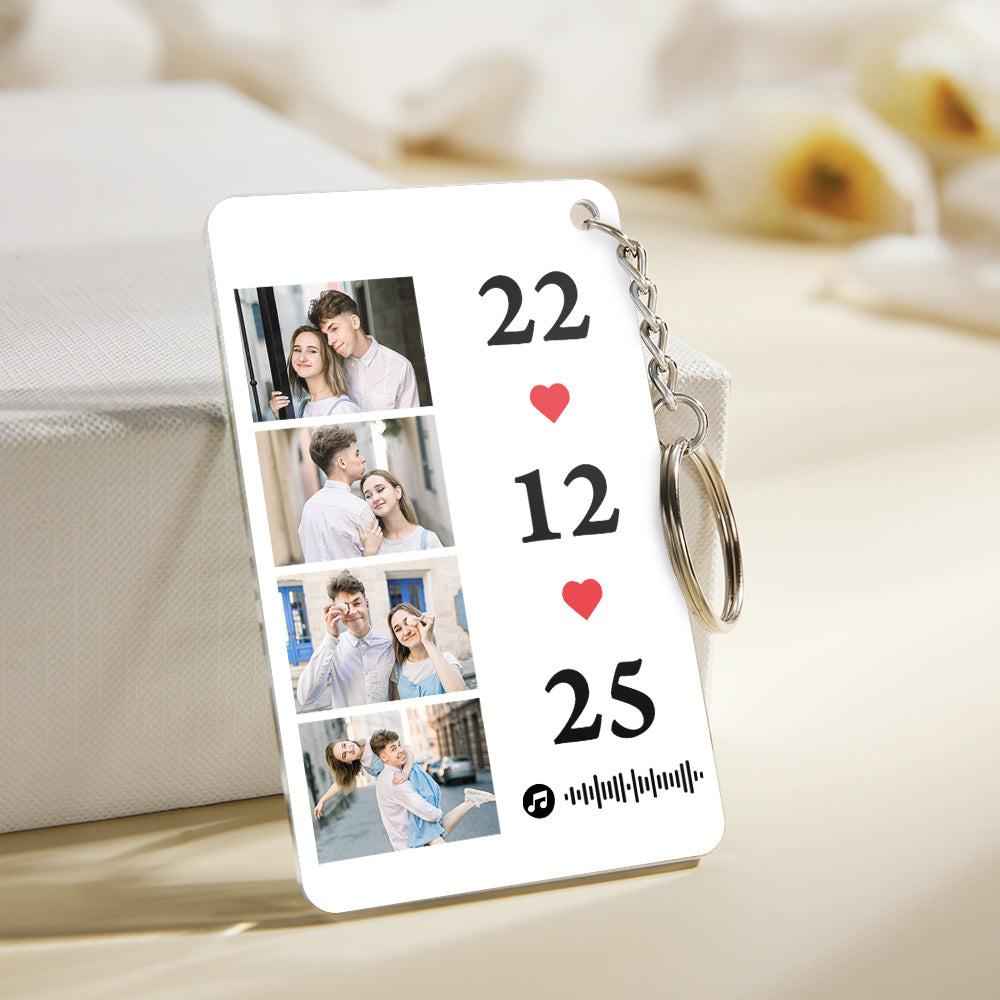 Scannable Music Photo Plaque Custom Keychain Personalized Night Light Gift For Her