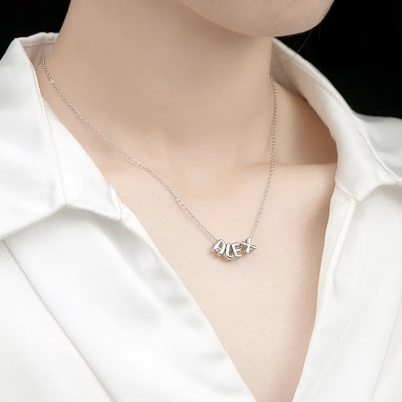 Personalised 3D Bubble Letters Name Necklace - Unique Gift for Loved Ones