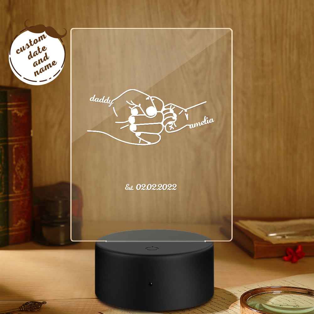 Personalised Night Light with Name and Date Father’s Day Gift for Dad