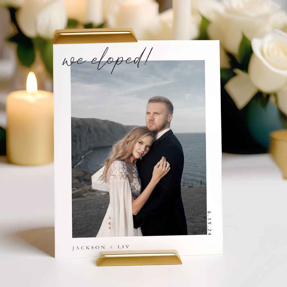 Personalized Elopement Announcement Wedding Announcement Elopement After Party Invitation Card