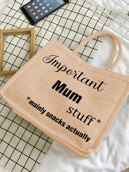 Close-up of hand-engraved lettering on a personalised jute tote — detailed engraved jute bag finish