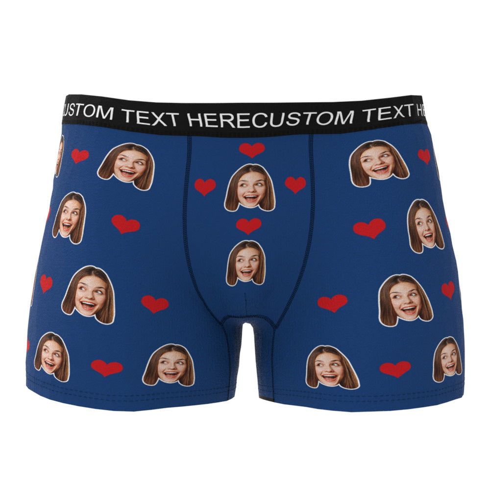 Custom Photo Heart Boxer Briefs | Personalised Men's Underwear