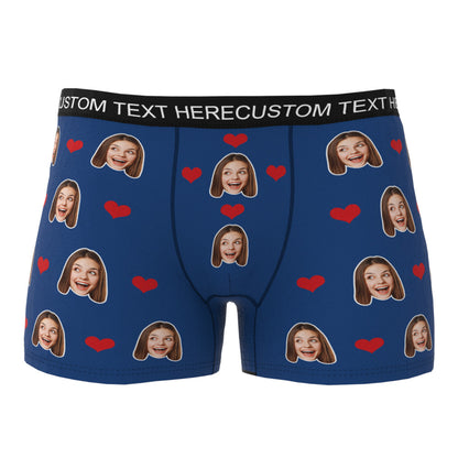 Personalised Heart Photo Boxer Briefs | Custom Men's Underwear