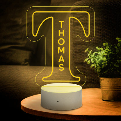 Personalised Letter LED Night Light - Custom Name Lamp for Bedroom & Home Decor