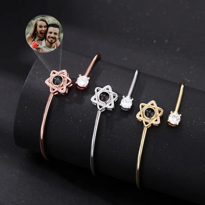 Personalised Photo Projection Bracelet | Engraved Heart Jewellery Gift