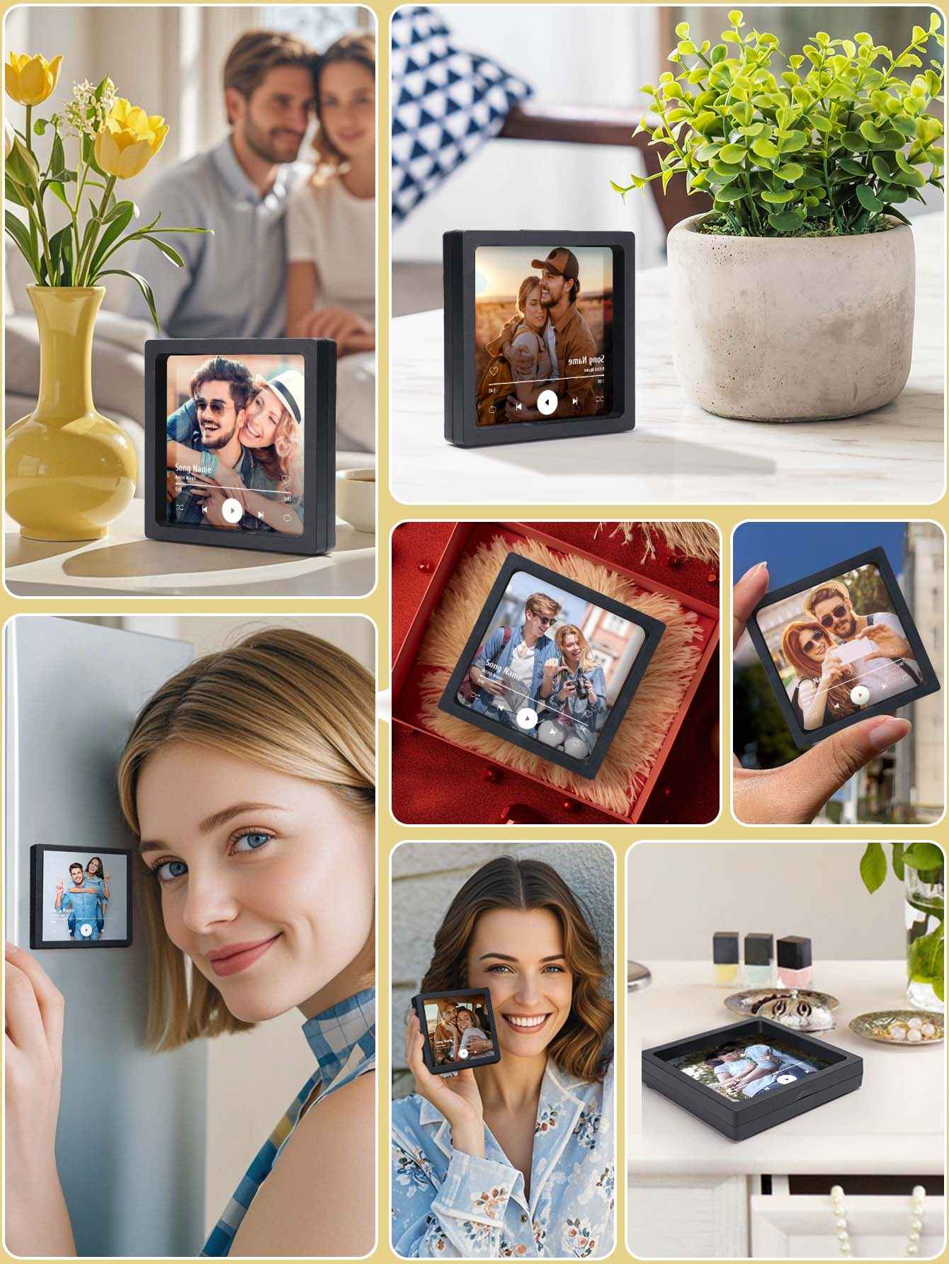 Customizable Photo Music Fridge Magnet for Personalized Gifts