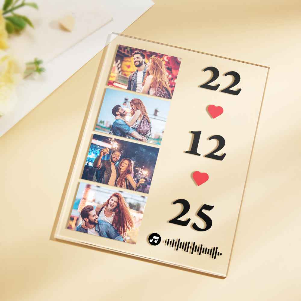 Scannable Music Photo Plaque Custom Keychain Personalized Night Light Gift For Her