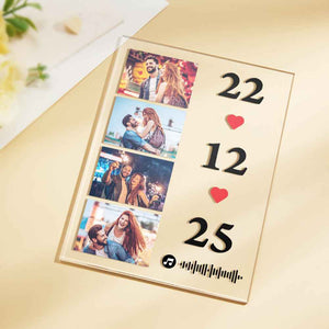 Scannable Music Photo Plaque Custom Keychain Personalized Night Light Gift For Her