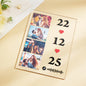 Close-up of clear acrylic music plaque showing engraved scan code and personalised photo – custom scannable music gift
