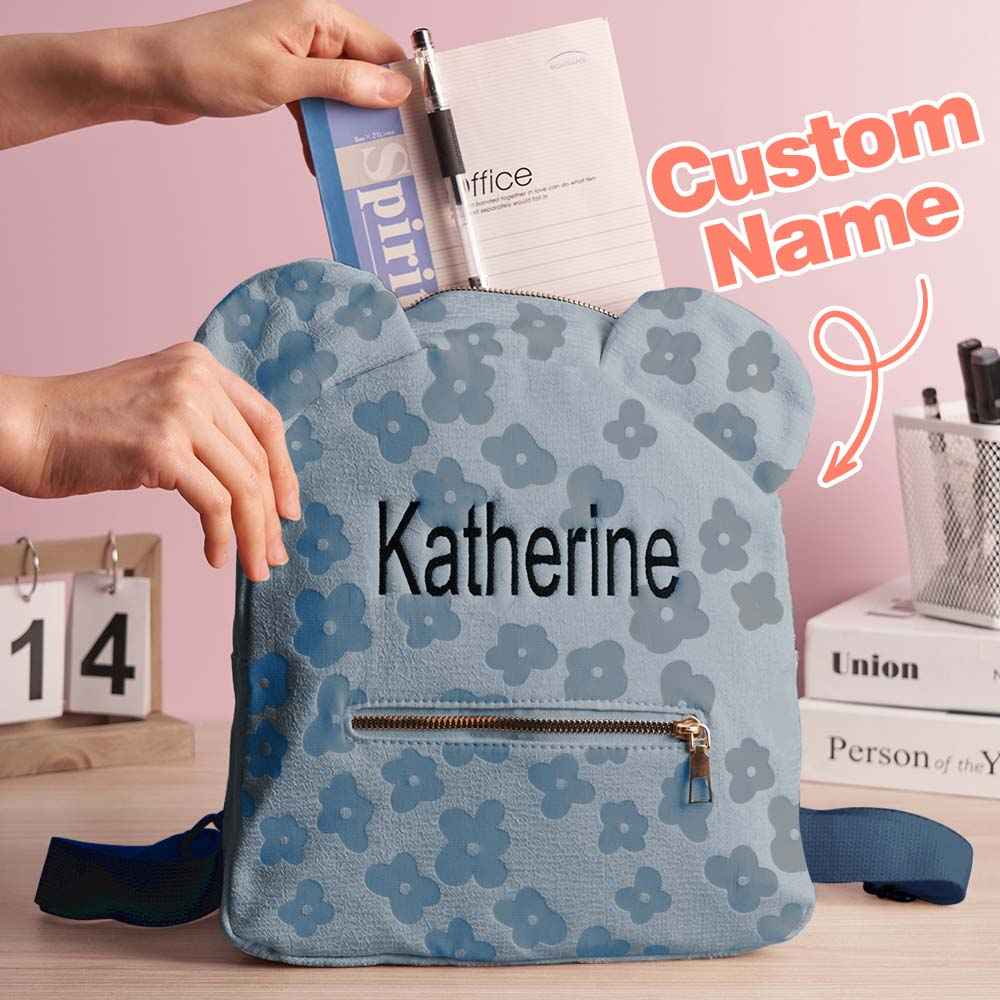 Personalized Name Embroidery Backpack Custom Mini Flower Backpack School Bags Gift for Kids
