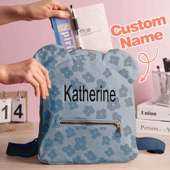 Personalized Name Embroidery Backpack Custom Mini Flower Backpack School Bags Gift for Kids
