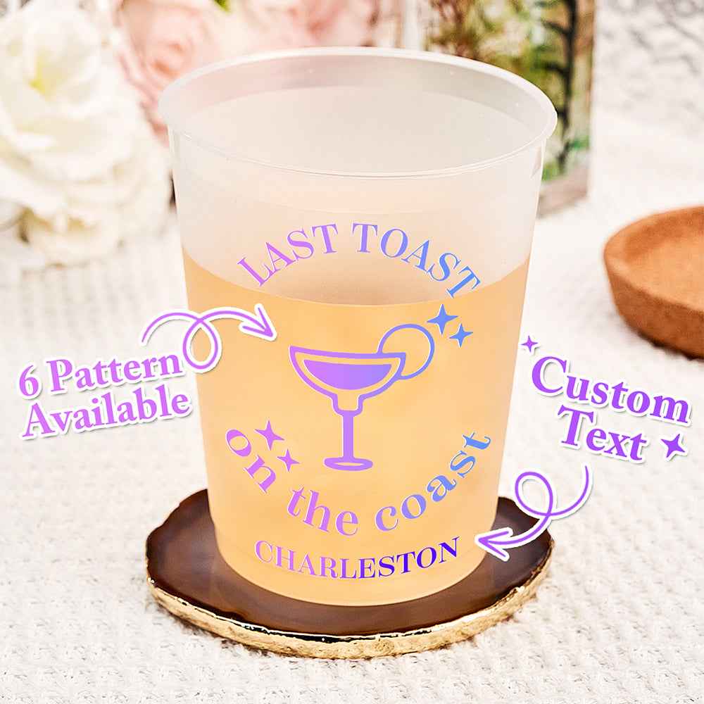 Personalized Last Toast On The Coast Plastic Disposable Cups Wedding Bachelorette Party Gift for Bridesmaid