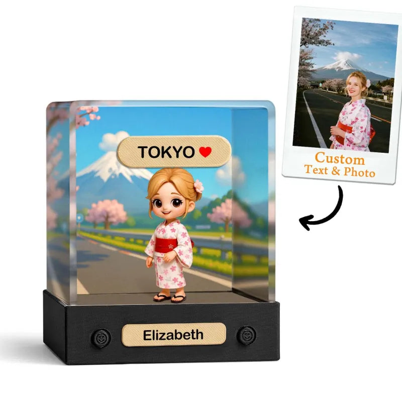 Personalised 3D Mini Figure from Your Photo - Custom Acrylic Box Gift