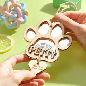 Personalized Dog Paw Pet Memorial Ornament with Name Dog Christmas Ornaments Gift for Pet Lovers