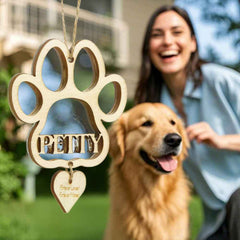 Personalized Dog Paw Pet Memorial Ornament with Name Dog Christmas Ornaments Gift for Pet Lovers