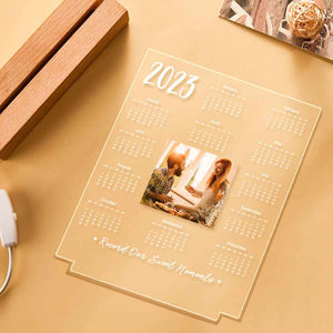 Personalized 2023 Calendar Night Light Custom Photo and Text Led Lamp