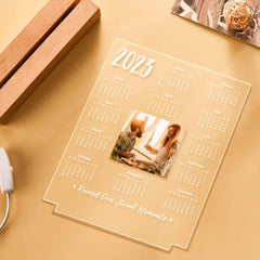 Personalized 2023 Calendar Night Light Custom Photo and Text Led Lamp