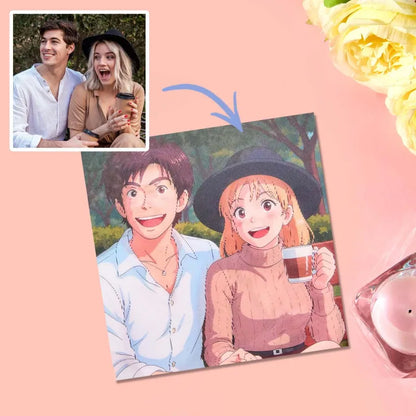 K-DualView Personalised Anime-Style Lenticular Photo Frame – Dual-View Ghibli-Inspired Gift
