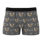 Personalised boxer briefs laid flat showing full cat-face design and elastic waistband — personalised men's boxer briefs with breathable stretch fabric