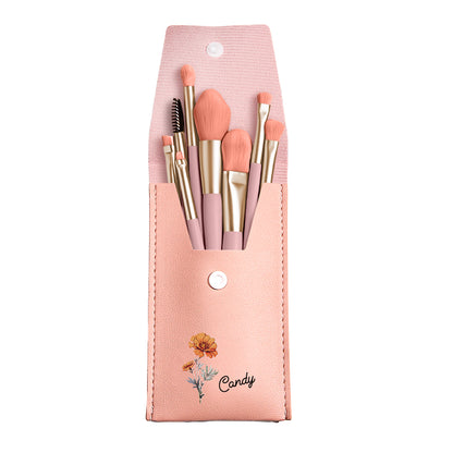 Personalised Engraved Birth Flower Makeup Brush Set | Wedding & Bridesmaid Gift