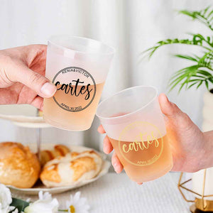 Personalized Disposable Plastic Cups with 12oz or 16oz for Bridal Shower Wedding Party Supplies