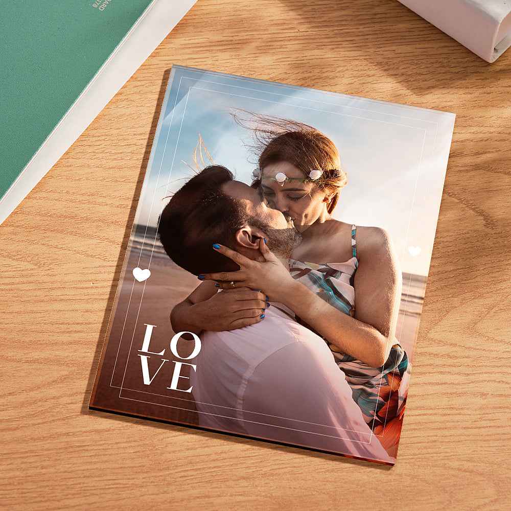 Personalized Love Gift with Photo First Anniversary Plaque Gift for Boyfriend Custom Acrylic Plaque