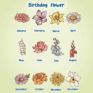 Personalized Cartoon Birth Flower Water Bottle with Straw 16oz Water Bottle Gift for Kids