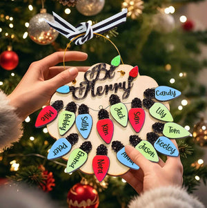 Personalized Family Christmas Ornament with Name Light Bulb Ornament Christmas Gift for Family