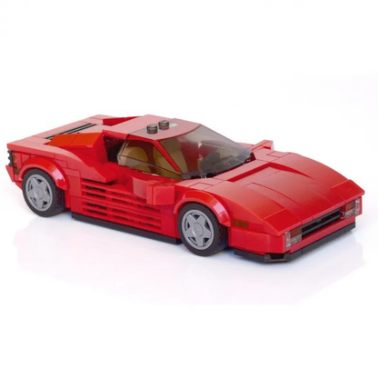 Ferrari Testarossa Creative Building Blocks - Custom Racing Car Brick Set with Figures
