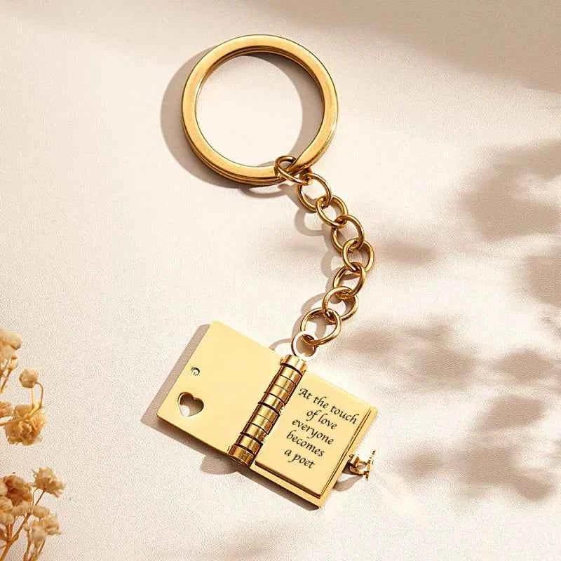 Personalized My Little Star Book Keychain – A Letter to My Daughter in a Locket Pendant with Message Inside Meaningful Gift