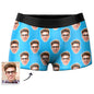 Example of custom text option on personalised face boxer shorts — add a name or short quote to your custom photo underwear